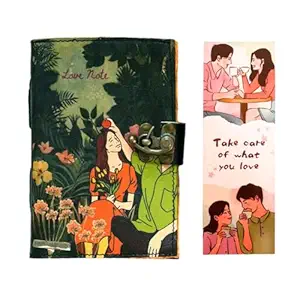 love story printed handmade vintage leather journal diary